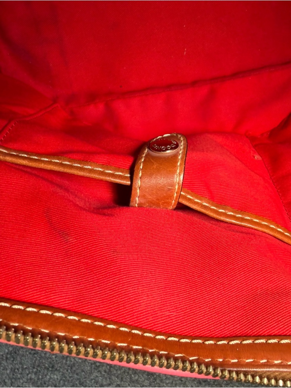 Dooney & Bourke Hot Pink Leather Satchel with Brown Trim - Picture 8 of 13